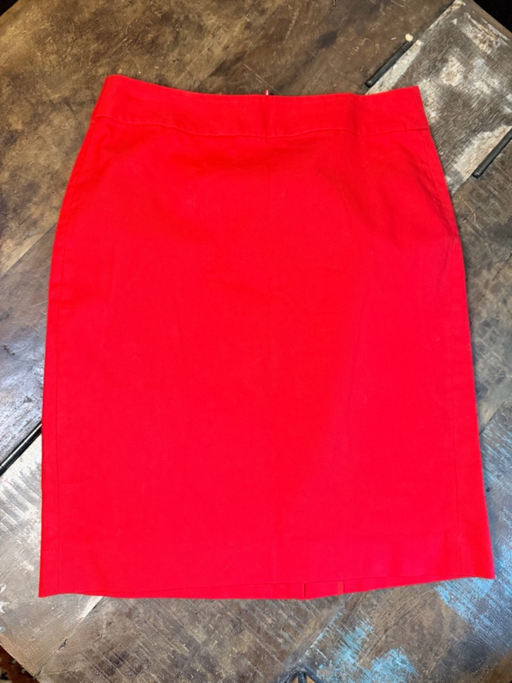 Banana Republic Bright Red Cotton Pique Pencil Skirt